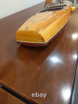 Vintage Chris Craft Barrel Back Wooden Model Speed Boat Seacraft Gallery Yacht
