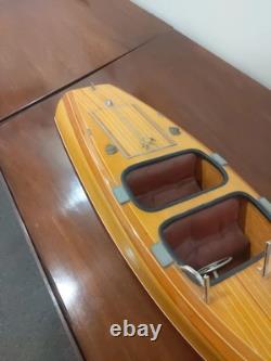 Vintage Chris Craft Barrel Back Wooden Model Speed Boat Seacraft Gallery Yacht