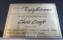 Vintage Chris Craft Model Wood Boat Typhoon Cruiser Triple Cockpit