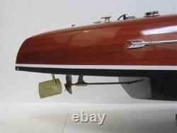Vintage Chris Craft Model Wood Boat Typhoon Cruiser Triple Cockpit