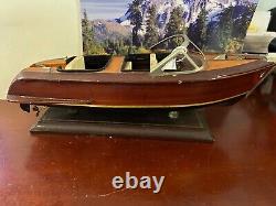 Vintage Chris Craft Style Wooden Model 40s/ 50s Speed Boat 14