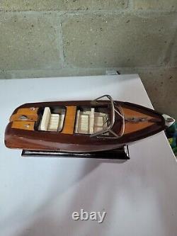 Vintage Chris Craft Style Wooden Model 40s 50s Speed Boat Great Decor