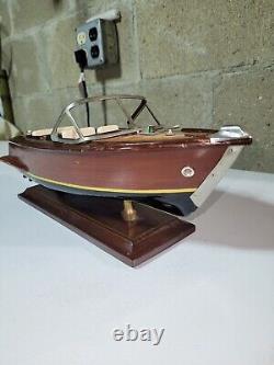 Vintage Chris Craft Style Wooden Model 40s 50s Speed Boat Great Decor