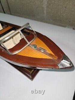 Vintage Chris Craft Style Wooden Model 40s 50s Speed Boat Great Decor