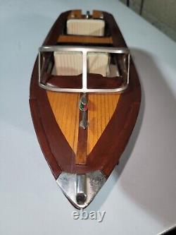 Vintage Chris Craft Style Wooden Model 40s 50s Speed Boat Great Decor