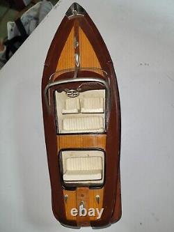 Vintage Chris Craft Style Wooden Model 40s 50s Speed Boat Great Decor