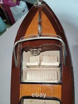 Vintage Chris Craft Style Wooden Model 40s 50s Speed Boat Great Decor