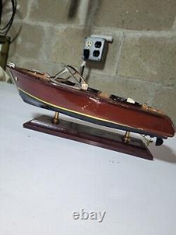 Vintage Chris Craft Style Wooden Model 40s 50s Speed Boat Great Decor