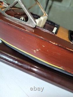 Vintage Chris Craft Style Wooden Model 40s 50s Speed Boat Great Decor
