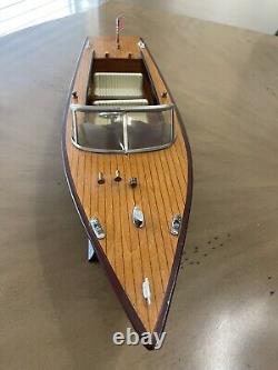 Vintage Chris Craft Style Wooden Model 40s 50s Speed Boat Great Decor 19 Inch L