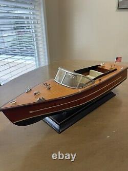 Vintage Chris Craft Style Wooden Model 40s 50s Speed Boat Great Decor 19 Inch L