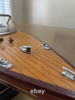Vintage Chris Craft Style Wooden Model 40s 50s Speed Boat Great Decor 19 Inch L