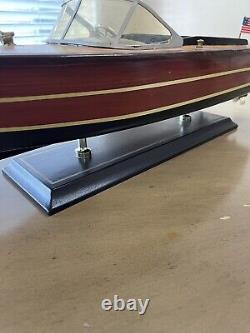 Vintage Chris Craft Style Wooden Model 40s 50s Speed Boat Great Decor 19 Inch L