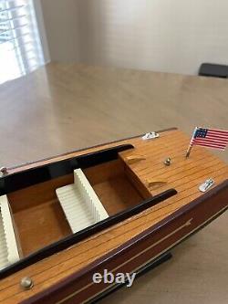 Vintage Chris Craft Style Wooden Model 40s 50s Speed Boat Great Decor 19 Inch L