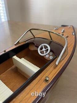 Vintage Chris Craft Style Wooden Model 40s 50s Speed Boat Great Decor 19 Inch L