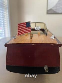 Vintage Chris Craft Style Wooden Model 40s 50s Speed Boat Great Decor 19 Inch L