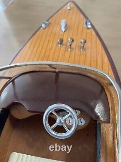 Vintage Chris Craft Style Wooden Model 40s 50s Speed Boat Great Decor 19 Inch L