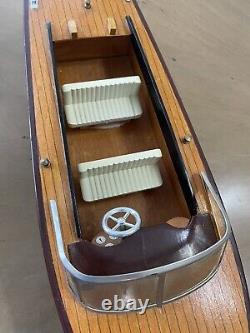 Vintage Chris Craft Style Wooden Model 40s 50s Speed Boat Great Decor 19 Inch L