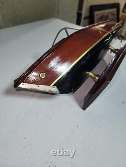 Vintage Chris Craft Style Wooden Model 40s 50s Speed Boat Great Decor