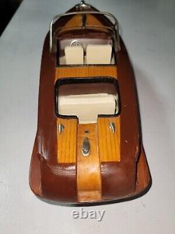 Vintage Chris Craft Style Wooden Model 40s 50s Speed Boat Great Decor