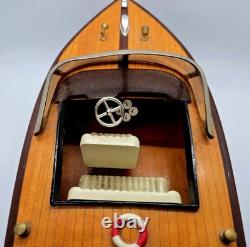 Vintage Chris Craft Style Wooden Model Speed Boat Display Nautical Decor