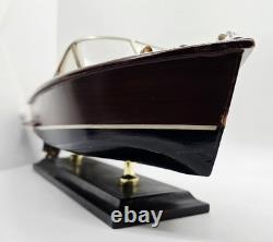 Vintage Chris Craft Style Wooden Model Speed Boat Display Nautical Decor