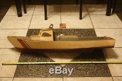 Vintage Coast Guard Wood Boat Model Old dry Barn Find. WW2 Korean War VERY OLD