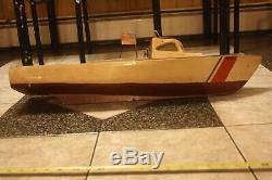 Vintage Coast Guard Wood Boat Model Old dry Barn Find. WW2 Korean War VERY OLD