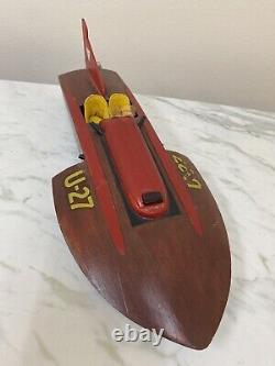 Vintage Dumas Slo-mo-shun IV U-27 Hydroplane Wood Model 14 built 1950 Ted Jones