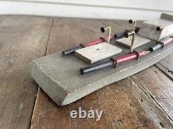 Vintage FOLK ART Toy WOOD BOAT Handmade Model Warship PT10 Torpedo Boat Navy