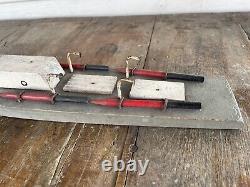 Vintage FOLK ART Toy WOOD BOAT Handmade Model Warship PT10 Torpedo Boat Navy