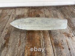 Vintage FOLK ART Toy WOOD BOAT Handmade Model Warship PT10 Torpedo Boat Navy