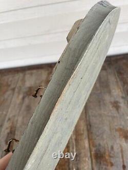 Vintage FOLK ART Toy WOOD BOAT Handmade Model Warship PT10 Torpedo Boat Navy