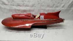 Vintage Ferrari Hydroplane Model Boat with Rare White Leather