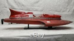 Vintage Ferrari Hydroplane Model Boat with Rare White Leather