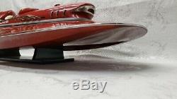 Vintage Ferrari Hydroplane Model Boat with Rare White Leather