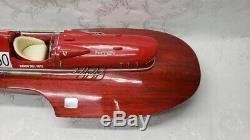 Vintage Ferrari Hydroplane Model Boat with Rare White Leather