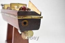 Vintage Folk Art Wood Speed Boat Model Circa 1949
