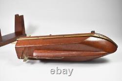 Vintage Folk Art Wood Speed Boat Model Circa 1949