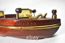 Vintage Folk Art Wood Speed Boat Model Circa 1949