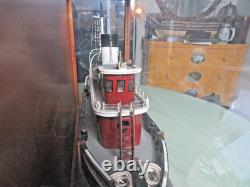 Vintage Folk Art Wood Tugboat Augusta Of Baltimore 20 Hand Built Model In Case