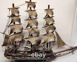 Vintage Fragata Espanola Ano 1780 Wooden Spanish Warship Model Ship Boat 24x27