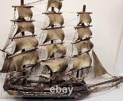 Vintage Fragata Espanola Ano 1780 Wooden Spanish Warship Model Ship Boat 24x27