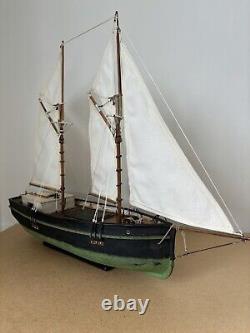 Vintage Hand Built Model of an 1800s/ 1900s American Fishing Smack Boat
