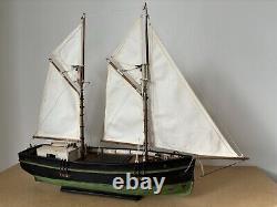 Vintage Hand Built Model of an 1800s/ 1900s American Fishing Smack Boat