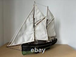 Vintage Hand Built Model of an 1800s/ 1900s American Fishing Smack Boat