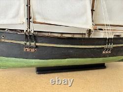 Vintage Hand Built Model of an 1800s/ 1900s American Fishing Smack Boat