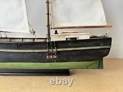 Vintage Hand Built Model of an 1800s/ 1900s American Fishing Smack Boat