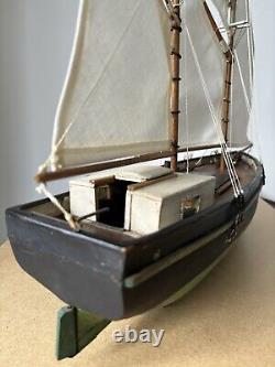Vintage Hand Built Model of an 1800s/ 1900s American Fishing Smack Boat