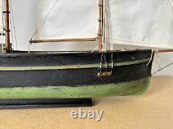 Vintage Hand Built Model of an 1800s/ 1900s American Fishing Smack Boat
